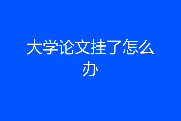 大学论文挂了怎么办