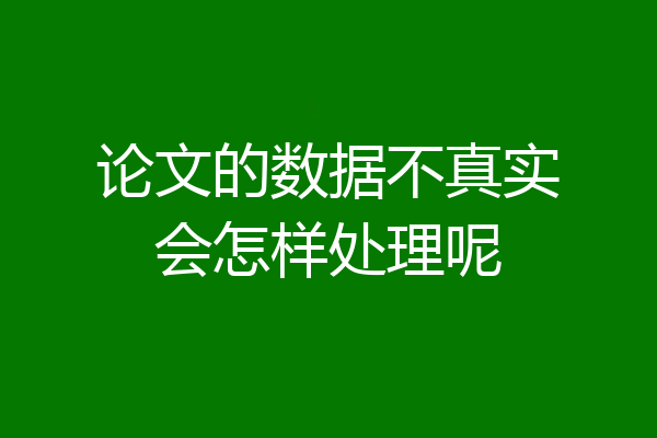 论文的数据不真实会怎样处理呢