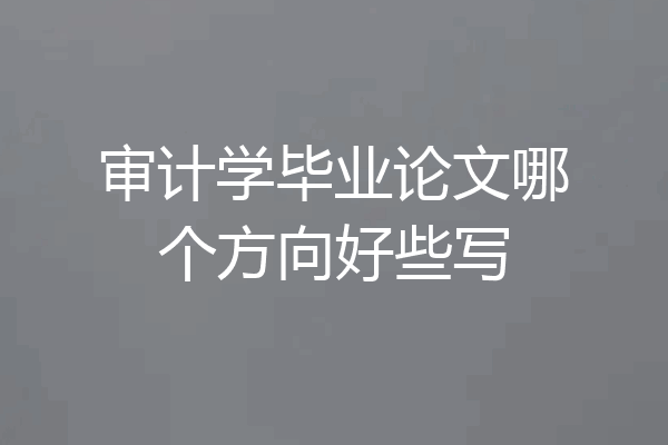 审计学毕业论文哪个方向好些写