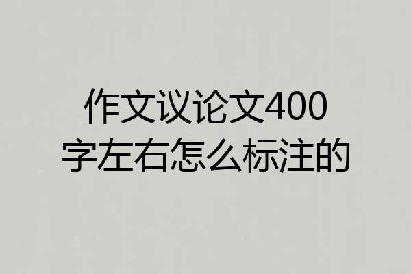 作文议论文400字左右怎么标注的