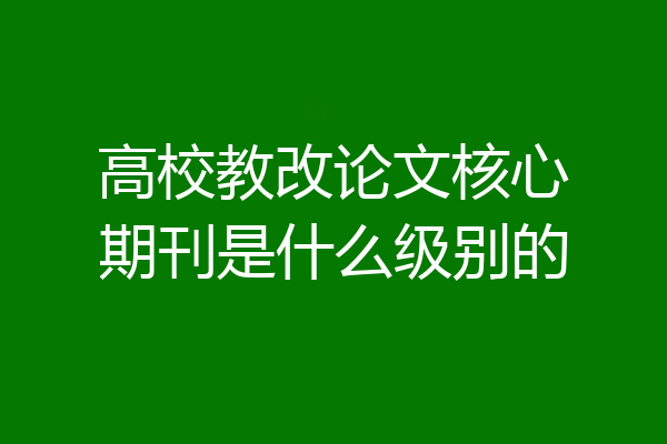 高校教改论文核心期刊是什么级别的