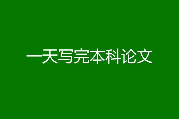 一天写完本科论文
