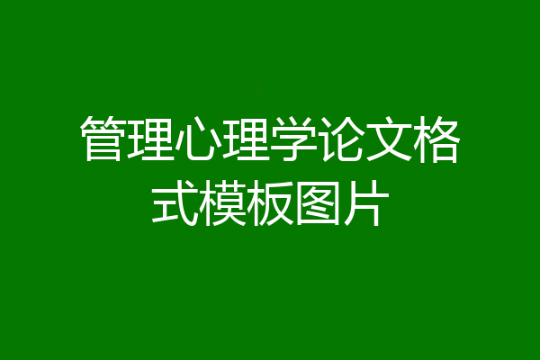 管理心理学论文格式模板图片