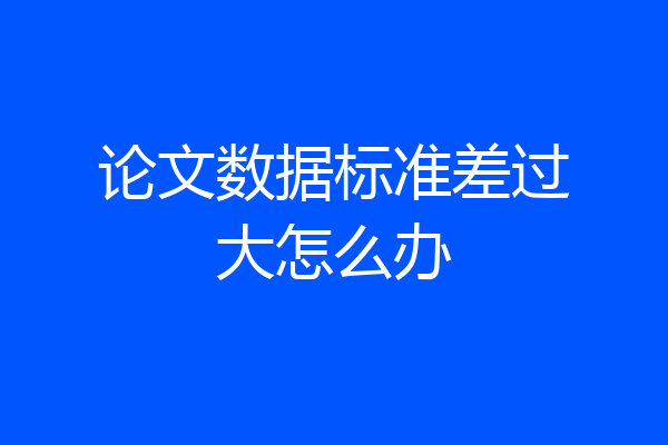 论文数据标准差过大怎么办