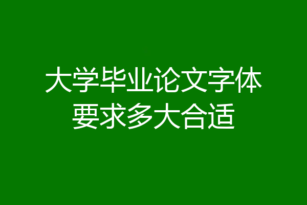 大学毕业论文字体要求多大合适