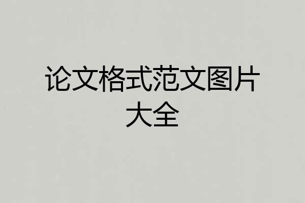 论文格式范文图片大全