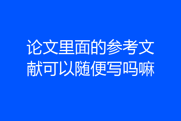 论文里面的参考文献可以随便写吗嘛