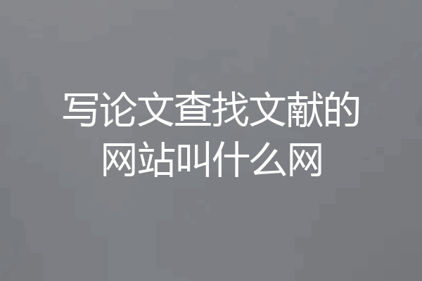 写论文查找文献的网站叫什么网