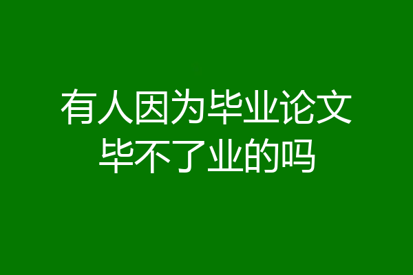 有人因为毕业论文毕不了业的吗