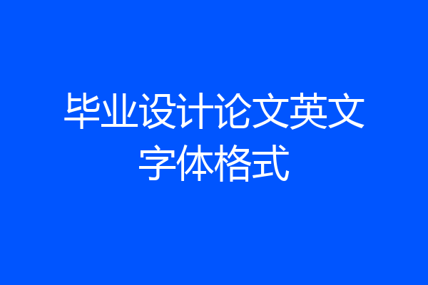 毕业设计论文英文字体格式
