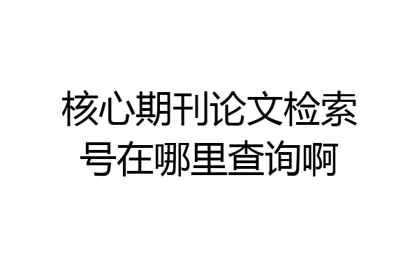 核心期刊论文检索号在哪里查询啊