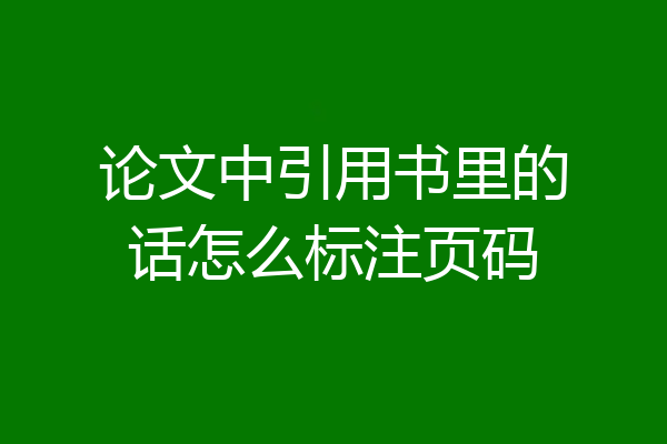 论文中引用书里的话怎么标注页码