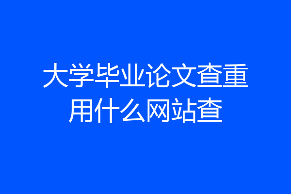 大学毕业论文查重用什么网站查