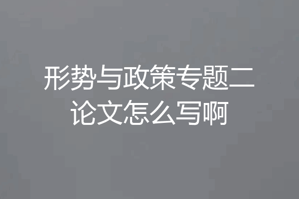 形势与政策专题二论文怎么写啊