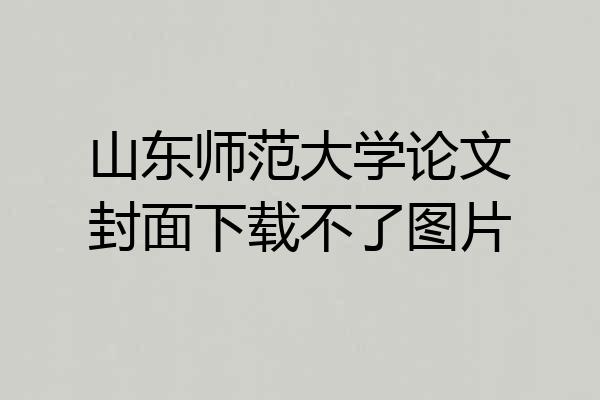 山东师范大学论文封面下载不了图片