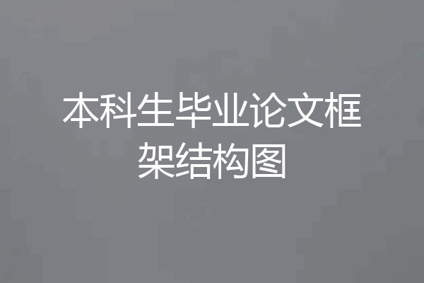 本科生毕业论文框架结构图