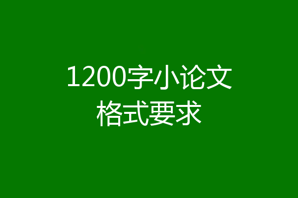 1200字小论文格式要求