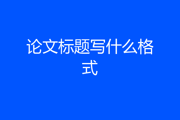 论文标题写什么格式