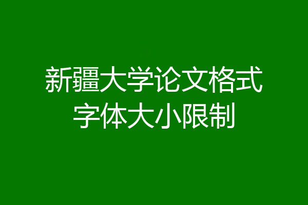 新疆大学论文格式字体大小限制