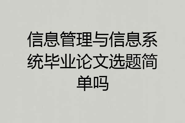 信息管理与信息系统毕业论文选题简单吗