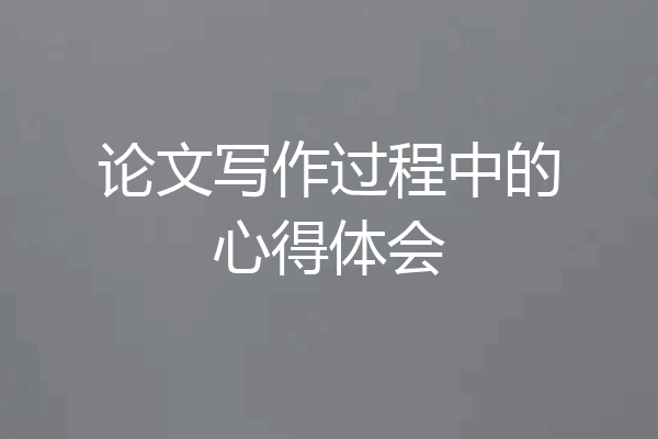 论文写作过程中的心得体会