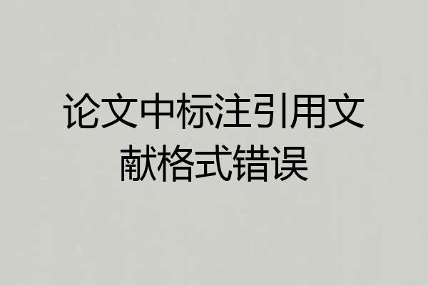 论文中标注引用文献格式错误