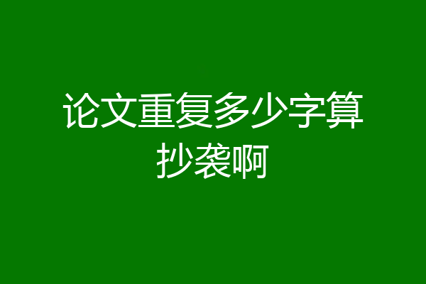 论文重复多少字算抄袭啊