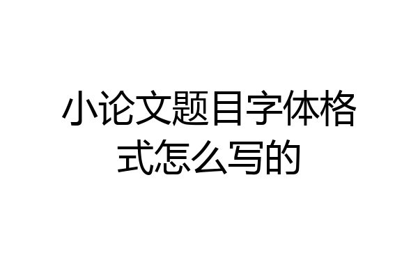 小论文题目字体格式怎么写的