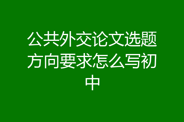 公共外交论文选题方向要求怎么写初中