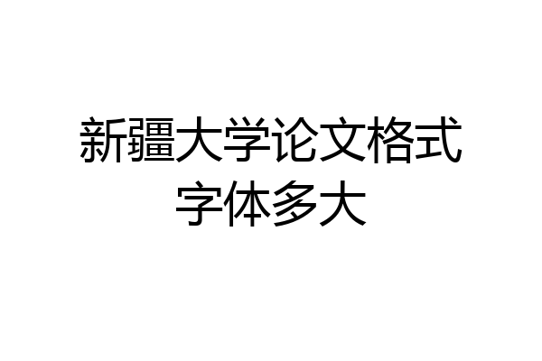 新疆大学论文格式字体多大