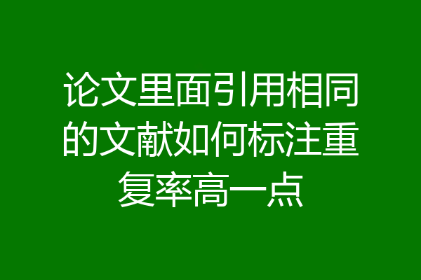 论文里面引用相同的文献如何标注重复率高一点