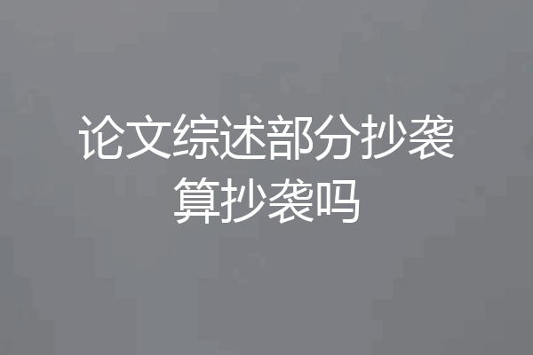 论文综述部分抄袭算抄袭吗
