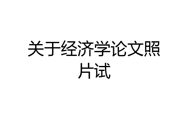 关于经济学论文照片试