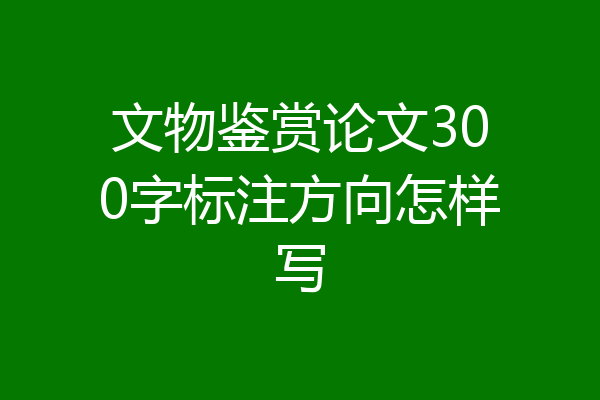 文物鉴赏论文300字标注方向怎样写