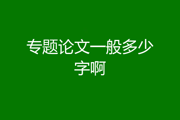 专题论文一般多少字啊
