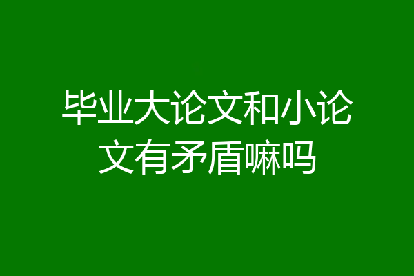 毕业大论文和小论文有矛盾嘛吗