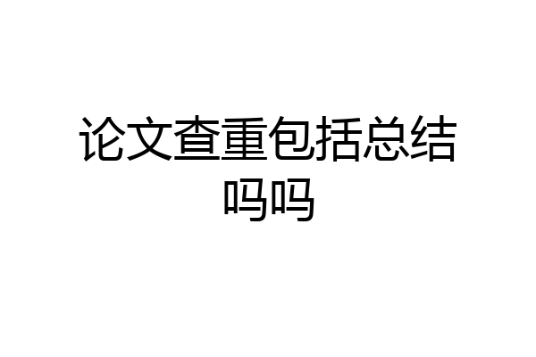 论文查重包括总结吗吗