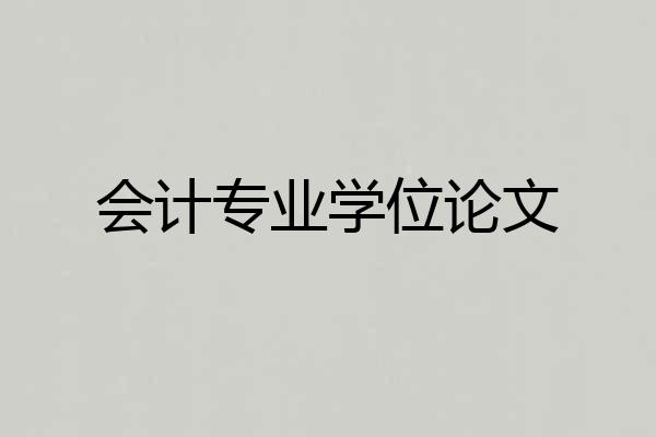 会计专业学位论文