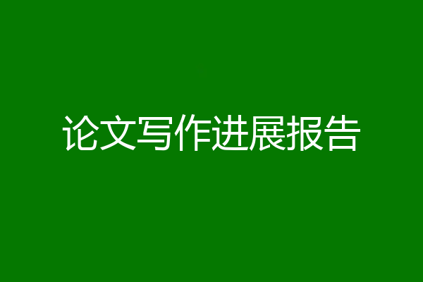 论文写作进展报告