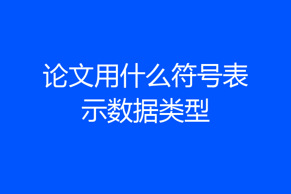 论文用什么符号表示数据类型