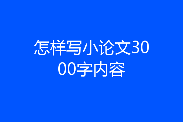怎样写小论文3000字内容
