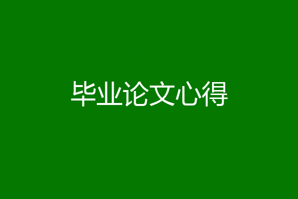 毕业论文心得