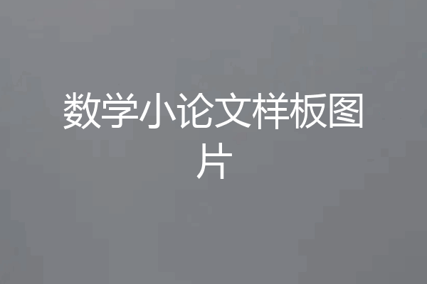 数学小论文样板图片