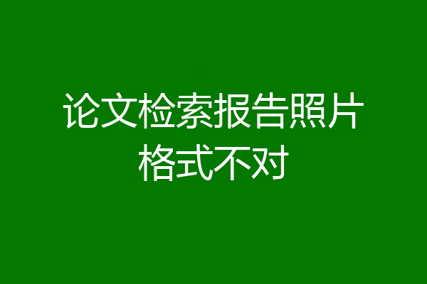 论文检索报告照片格式不对