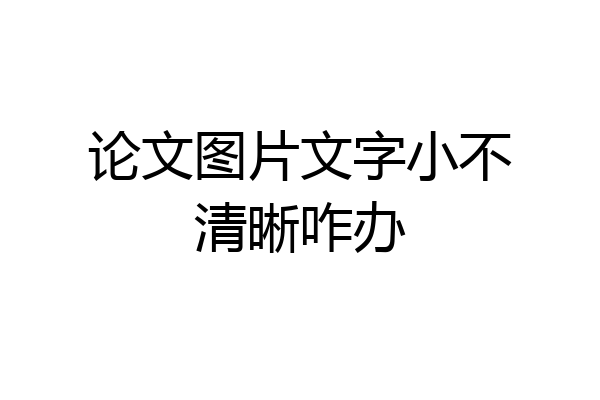 论文图片文字小不清晰咋办