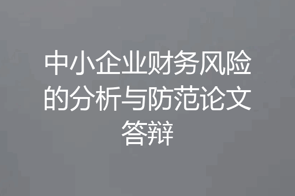 中小企业财务风险的分析与防范论文答辩