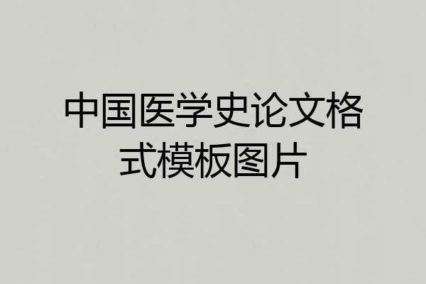 中国医学史论文格式模板图片