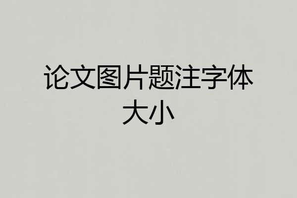 论文图片题注字体大小