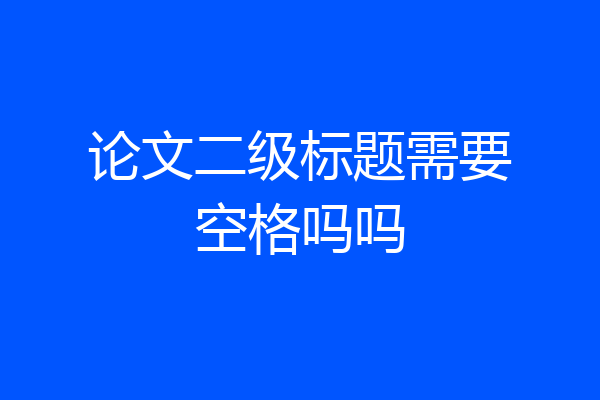 论文二级标题需要空格吗吗