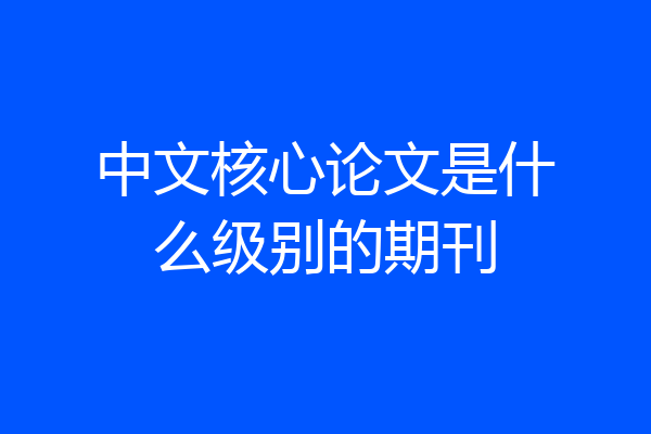 中文核心论文是什么级别的期刊